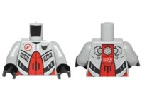 LEGO onderdeel Torso Galaxy Squad Robot with Red and Plack Plates, Radiator Pattern on Back / Light Bluish Gray Arms / Black Hands 973pb1265c01