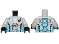 LEGO part Torso Galaxy Squad Robot with Dark Azure and Black Piping Pattern / Light Bluish Gray Arms / Black Hands 973pb1271c01