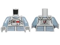 LEGO onderdeel Torso SW AT-AT Driver with Sand Blue Jumpsuit, Bib with Breathing Apparatus and Pipes on Back Pattern / Sand Blue Arms / Light Bluish Gray Hands 973pb1785c01