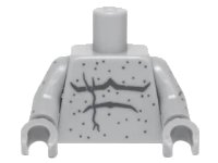 LEGO part Torso Bare Chest with Crack and Speckled Stone Pattern / Light Bluish Gray Arms with Speckled Stone Pattern / Light Bluish Gray Hands 973pb2117c01