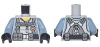 LEGO part Torso Scuba Suit with Utility Belt with 3 Pouches Front, 2 Pouches Back Pattern / Sand Blue Arms / Black Hands 973pb2824c01
