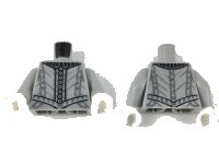 LEGO part Torso Harry Potter with Silver Collar, Buttons, and Trim Lines Pattern / Light Bluish Gray Arms / White Hands 973pb3198c01