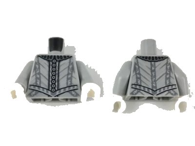 LEGO onderdeel Torso Harry Potter with Silver Collar, Buttons, and Trim Lines Pattern / Light Bluish Gray Arms / White Hands (973pb3198c01)