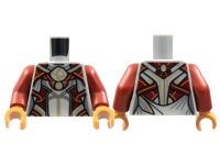 LEGO onderdeel Torso Armor, Gold Circles, Dark Red Trim Pattern / Dark Red Arms / Medium Nougat Hands 973pb4521c01