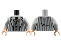 LEGO part Torso Jacket with Dark Bluish Gray Pinstripes and Vest, White Shirt, Dark Orange Tie Pattern / Light Bluish Gray Arms / Light Nougat Hands 973pb4899c01