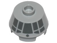 LEGO part Cone 2 x 2 Truncated with Dark Bluish Gray Millennium Falcon Cockpit on Side Pattern 98100pb15