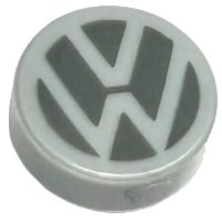 LEGO part Tile, Round 1 x 1 with VW Logo Pattern 98138pb058