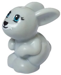 LEGO part Bunny / Rabbit, Friends, Sitting with Medium Azure Eyes, Black Nose and Mouth and White Muzzle Pattern 98387pb02