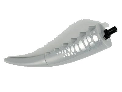 LEGO onderdeel Dinosaur Tail Carnotaurus/Indominus Rex/Giganotosaurus with Pin, Spikes and Silver Scales Pattern (DinoTailpb03c01)