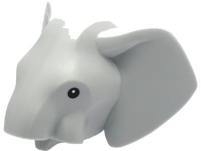 LEGO onderdeel Elephant Type 2 Head with Black Eyes Pattern (bb1187c01pb01)