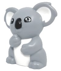 LEGO part Duplo Koala with White Stomach and Ears and Black Nose and Eyes Pattern bb1286pb01