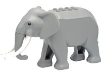 LEGO onderdeel Elephant Type 2 with Long White Tusks elephant2c01