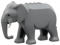 LEGO part Elephant Type 2 with Short White Tusks elephant2c02
