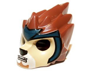LEGO part Minifigure, Headgear Mask Lion with Tan Face and Dark Blue Headpiece Pattern (11129pb01)