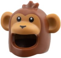 LEGO part Minifigure, Headgear Head Cover, Costume Monkey with Molded Medium Nougat Face and Ears, Printed Black Eyes and Nose Pattern 114642pb01