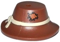 LEGO part Minifigure, Headgear Hat, Wide Floppy Brim with Knotted Tan Band and Patch Pattern 13788pb01