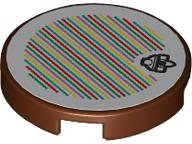 LEGO part Tile, Round 2 x 2 with Bottom Stud Holder with Super Mario Scanner Code Mole Miner Pattern (Sticker) - Set 71425 14769pb629