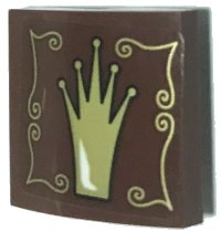 LEGO onderdeel Slope, Curved 2 x 2 x 2/3 with Gold Crown and Scrollwork Pattern Model Right Side (Sticker) - Set 75826 15068pb507R