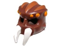 LEGO part Minifigure, Headgear Mask Spider with Molded White Pincers and Printed Orange Spots and Dark Orange Ridges Pattern 15472pb01