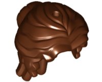 LEGO part Minifigur, Haar Weiblich Mittellang Wellig, zurückgebunden mit teilweisem Dutt, Seitenpony, Loch oben 15499