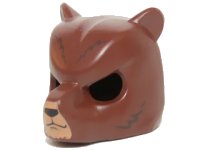 LEGO part Minifigure, Headgear Mask Bear with Black Nose and Dark Brown Fur Pattern 18392pb01