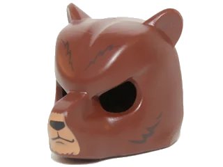 LEGO onderdeel Minifigure, Headgear Mask Bear with Black Nose and Dark Brown Fur Pattern (18392pb01)