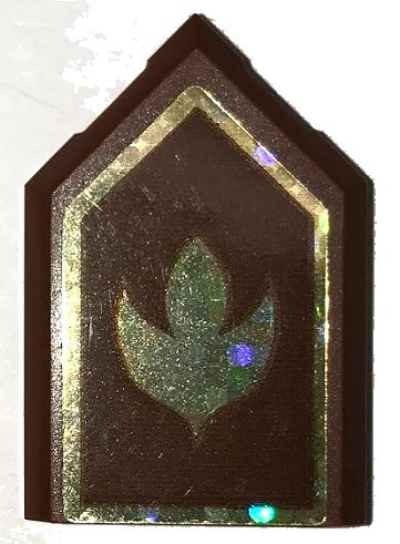 LEGO onderdeel Tile, Modified 2 x 3 Pentagonal with Holographic Arendelle Crest Flower and Border Pattern (Sticker) - Set 41167 (22385pb224)