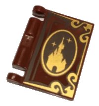 LEGO part Minifigure, Utensil Book Cover with Gold Disney Castle, Oval, and Border Pattern 24093pb008