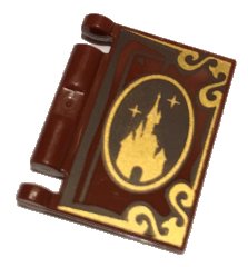 LEGO onderdeel Minifigure, Utensil Book Cover with Gold Disney Castle, Oval, and Border Pattern (24093pb008)