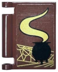 LEGO part Minifigure, Utensil Book Cover with Black Cauldron, Gold Smoke and Lines Pattern (Sticker) - Set 75969 24093pb041