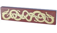 LEGO part Tile 1 x 4 with Gold Viking Snakes Pattern 2431pb0043