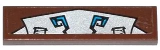 LEGO onderdeel Tile 1 x 4 with Blue and Silver Gorilla Armor Pattern (Sticker) - Set 70125 (2431pb0360)