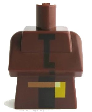 LEGO onderdeel Torso, Modified Long with Folded Arms with Dark Tan Belt and Dark Brown Minecraft Villager Pattern (25767pb007)