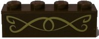 LEGO part Brick 1 x 4 with Gold Scrollwork Pattern (Sticker) - Set 41174 3010pb283