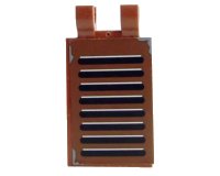 LEGO part Tile, Modified 2 x 3 with 2 U Clips with Shutter Pattern (Sticker) - Set 6210 30350cpb005