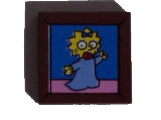 LEGO onderdeel Tile 2 x 2 with Maggie Simpson Portrait Pattern (Sticker) - Set 71006 (3068pb0954)