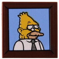 LEGO onderdeel Tile 2 x 2 with Abe Simpson / Grampa Simpson / Grandpa Simpson Portrait Pattern (Sticker) - Set 71006 3068pb0955