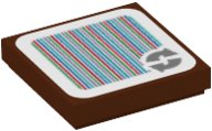 LEGO part Tile 2 x 2 with Super Mario Scanner Code 2 Arrows Cycle Pattern (Sticker) - Set 71401 3068pb1966