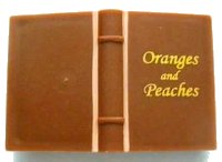 LEGO onderdeel Minifigure, Utensil Book 2 x 3 with Gold 'Oranges and Peaches' Pattern 33009pb041