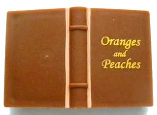 LEGO onderdeel Minifigure, Utensil Book 2 x 3 with Gold 'Oranges and Peaches' Pattern (33009pb041)