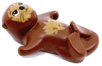 LEGO onderdeel Sea Otter, Friends, Lying on Back with Black Nose and Medium Nougat Fur Pattern 3592pb01