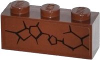 LEGO onderdeel Brick 1 x 3 with Cracks Type 1 Pattern Model Left Side (Sticker) - Set 70502 3622pb046L