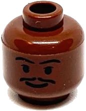 LEGO onderdeel Minifigure, Head Moustache Thin, Standard Grin, Eyebrows, Small Eyelashes Pattern (SW Lando) (3626pb0214)