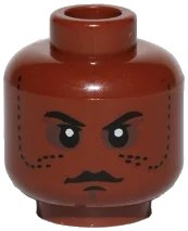 LEGO onderdeel Minifigure, Head Alien with Black Mouth and Dots on Cheeks Pattern (SW Agen Kolar) (3626pb0807)