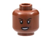 LEGO part Minifigure, Head Female Black Eyebrows, Open Smile and White Teeth Pattern - Hollow Stud 3626pb2924