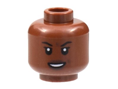 LEGO onderdeel Minifigure, Head Female Black Eyebrows, Open Smile and White Teeth Pattern - Hollow Stud (3626pb2924)