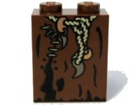 LEGO part Slope 65 2 x 2 x 2 with Bottom Tube with Minifigure Dress / Skirt / Robe, Rope Belt, Tatters, and Stitches Pattern 3678bpb017