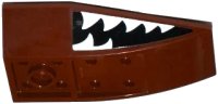 LEGO part Wedge 6 x 4 Triple Inverted Curved with Mouth with White Pointed Teeth Pattern on Both Sides (Stickers) - Set 70601 43713pb03