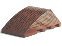 LEGO part Wedge 4 x 4 Triple Curved No Studs with Black Lines Pattern (Spider Abdomen) 47753pb017