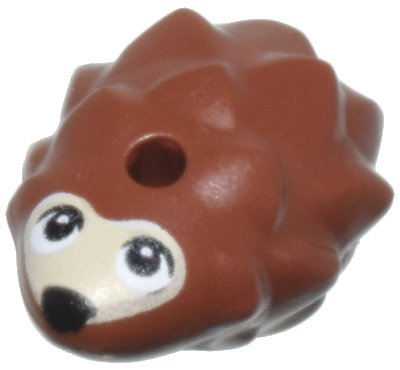 LEGO part Hedgehog, Friends Small with Black Eyes and Nose and Tan Face Pattern Pattern (Marshmallow) (5153pb01)